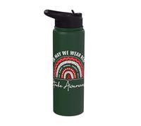 Love Respect Courage Solidarity in May Stroke Awareness Stainless Steel Insulated Water Bottle