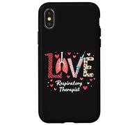 Love Respiratory Therapist Leopard Print Lungs and Syringe Case for iPhone X/XS