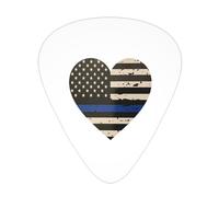 Love Retro Blue Thin Line American Flag Guitar Picks Plectrums For Guitar Bass 12 Pack