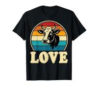 Love Retro Cow Lover Farmer Dairy Farming Gifts T-Shirt
