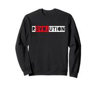 Love Revolution Bold Typographic Minimal Mirrored Design Sweatshirt