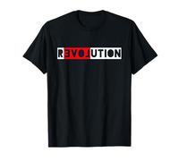 Love Revolution Bold Typographic Minimal Mirrored Design T-Shirt