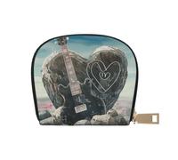 Love Rock Print Coin Purse PU Leather Portable Coin Purse with 12 Card Slots Mini Change Wallet for Women and Thoughtful Gifting
