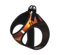 Love Rock Print Pet Leash Vest Soft Adjustable Step in Puppy Vest Outdoor Walking with Leash