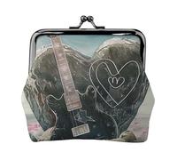 Love Rock Printed Coin Purse for Women Cute PU Leather Coin Wallet Mini Coin Purse Pouch with Kiss-Lock