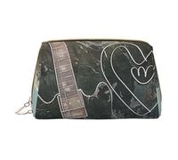 Love Rock Printed Small Makeup Bag Portable Leather Make up Bag Travel Zipper Cosmetic Bags Organizer for Women