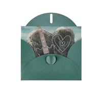 Love Rock Prints Pearl Paper Horizontal Festival Greeting Card for Birthday Cards and All Occasions, Dark Green