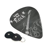 Love Rock Set Of 6 Guitar Plectrums For Acoustic Guitar, Electric Guitar, Bass, Ukulele - Thin, Medium And Thick.