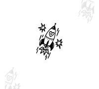 Love Rocket, Arm Pattern Temporary Tattoo Stickers, Semi-permanent Waterproof Lasting 1-2 Weeks, Fake Tattoos(2pcs)