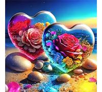 Love Rose Stone Jigsaw Puzzle 200 Pieces 28x28cm/11x11inch, Difficult jigsaw puzzles for Adults 200, Beautiful Art work, Great Festive Puzzle Gift for Men/Women
