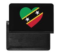 Love Saint Kitts and Nevis Passport Wallet Cute Passport Case with Card Slot Travel Passport Holder Cover