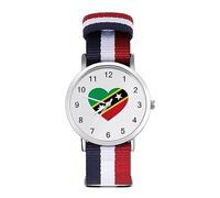 Love Saint Kitts and Nevis Sport Watch for Men Women Nylon Strap Wrist Watch Analog Quartz Watch