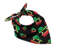 Love Saint Kitts And Nevis Square Scarf Vintage Silk-Like Bandanas Soft Face Mask Headwear Handkerchiefs 25"x25"