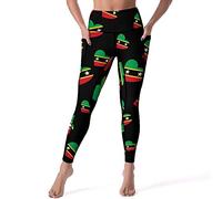 Love Saint Kitts And Nevis Women's Yoga Pants High Waisted Leggings Workout Pants with Pockets S