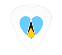 Love Saint Lucia Flag Guitar Picks Plectrums For Guitar Bass 12 Pack