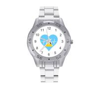 Love Saint Lucia Heartbeat Men's Watches Stainless Steel Watch Strap Analog Quartz Watch Business Wristwatches