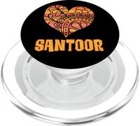 Love Santoor Orange Mandala Heart Indian String Instrument PopSockets PopGrip for MagSafe
