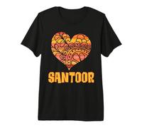Love Santoor Orange Mandala Heart Indian String Instrument Premium T-Shirt