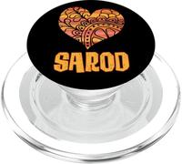 Love Sarod Orange Mandala Heart Indian String Instrument PopSockets PopGrip for MagSafe