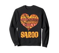 Love Sarod Orange Mandala Heart Indian String Instrument Sweatshirt