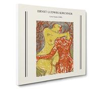 Love Scene By Ernst Ludwig Kirchner Canvas Print | Gallery Wrapped 30mm Frame Wall Art | 20x20 inches | Ready to Hang | Surrealist Picture | Living Room Bedroom Lounge Office