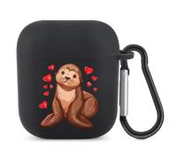 Love Sea Lion Bluetooth Headset Cover Earbuds Case TPU Headphone Protective Compatible with Airpods 1/2 Black-Color