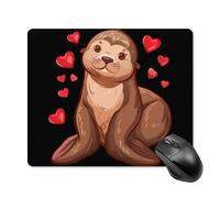 Love Sea Lion Mouse Pad Portable Mousepad Square Computer Mouse Mat with Non-Slip Rubber Base 18 * 22cm