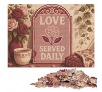 Love Served Daily Rose Art Artistic Wooden Puzzle for Adults, 300 Pieces | Border-first building - a simple way to organise the image on quiet evenings.