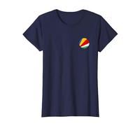 Love Seychelles Flag Heart on Seychelles T-Shirt, Women, Navy Blue, Small