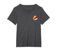 Love Seychelles Flag Heart on Seychelles T-Shirt, Women's Plus, Dark Heather Grey, 6X