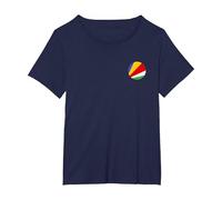 Love Seychelles Flag Heart on Seychelles T-Shirt, Women's Plus, Navy Blue, 2X
