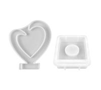 Love Shape Holder Silicone Molds Heart Candlestick Resins Decorative Castings Moulds for Making Love Shape Holder Craft Decorative Candlestick Silicone