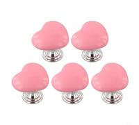 Love Shape Toilet Push Rod Set - Decorative Flush Button Extender for Water Tank - Plastic Presser Tool 3.8cm Pink Yellow Red White(Pink 5)