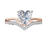 Love Shaped Large Rhinestone Ring Love Ring Elegant Geometry Rhinestone Ring Full Diamond Rings for Women Size 5 11 Striped Socks 47, 8, Metal, No Gemstone