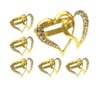 Love Shaped Napkin Rings - 6 x Hollow-Out Buckle with Rhinestone Valentine Decoration for Holidays Dinners, Table Home and Everyday Dining, These Double Heart are A Breez