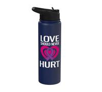Love Should Never Hurt Narcissistic Abuse Domestic Violence Stainless Steel Insulated Water Bottle