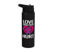 Love Should Never Hurt Narcissistic Abuse Domestic Violence Stainless Steel Insulated Water Bottle