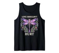 Love Shouldn't Hurt Domestic Violence Awareness Dragonfly Tank Top