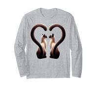 Love Siamese Cat Heart Kitten Cat Girl Women Kids Baby Gifts Long Sleeve T-Shirt