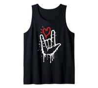 Love Sign Language Heart ASL Interpreter Tank Top