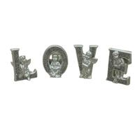 Love Sign Sparkle Silver Angel Crushed Diamond Letter Set Shelf Sitter