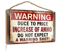 Love Signs For Home Decor Wall Warning: No Warning Shots Due To High Ammo Prices. Back Yard Decorations Funny Bathroom Signs(23X35CM)