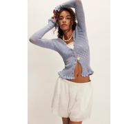 Love SoftSpun Long Sleeve Cardi at Free People in Peri, Size: Large - female