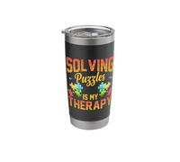 Love Solving Puzzles is My Therapy Jigsaw Puzzle Lover Stainless Steel Insulated Tumbler