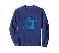 Love Someone With Autism: Awareness & Support Sweatshirt, Adult Unisex, Navy, L