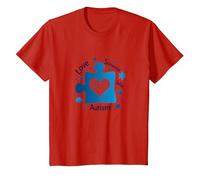 Love Someone with Autism: Awareness & Support T-Shirt, Kids, Red, 4 Years