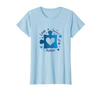 Love Someone with Autism: Awareness & Support T-Shirt, Women, Baby Blue, XS