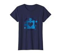 Love Someone with Autism: Awareness & Support T-Shirt, Women, Navy, 3XL