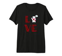 Love Spelled with Little White Polar Bear Holding Valentine Premium T-Shirt