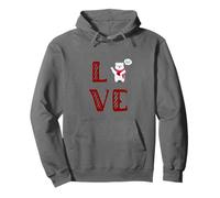Love Spelled With Little White Polar Bear Holding Valentine Pullover Hoodie
